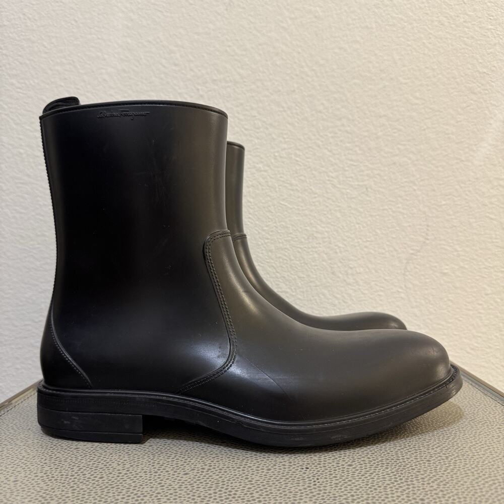 Salvatore Ferragamo Mens Dress Rain Boots In Black Sz 9